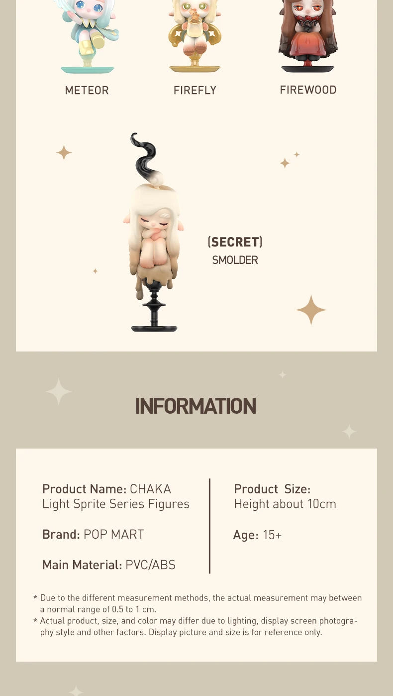 POP MART CHAKA Light Sprite Series Mystery Box 1PC/12PCS POPMART Blind Box Action Figure Cute Toy