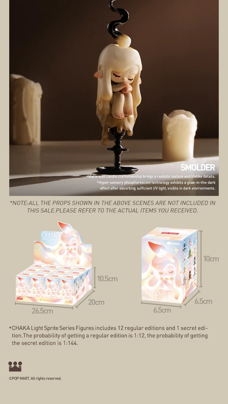 POP MART CHAKA Light Sprite Series Mystery Box 1PC/12PCS POPMART Blind Box Action Figure Cute Toy