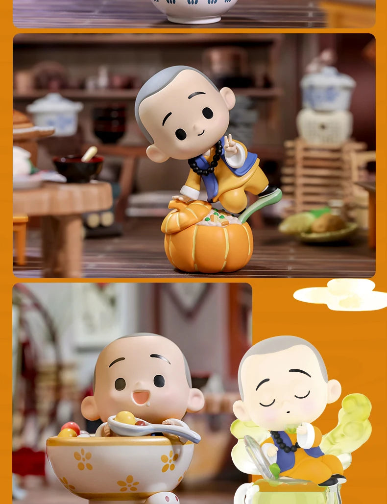 POP MART The Little Monk Yichan Chinese Delicacy Series Blind Box Collectible Cute Action Kawaii Toy Figures