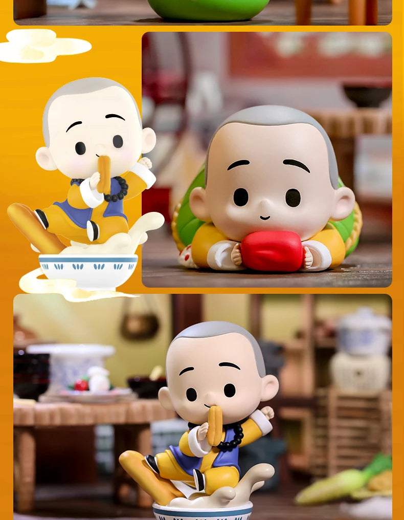 POP MART The Little Monk Yichan Chinese Delicacy Series Blind Box Collectible Cute Action Kawaii Toy Figures