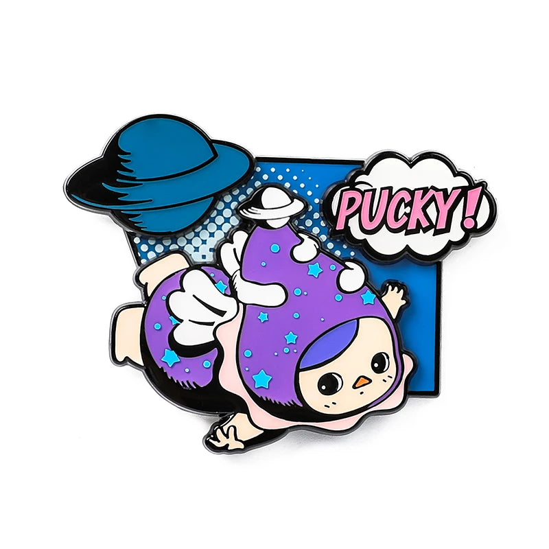 POP MART Pucky Flying Babies Series Badge Collectible Cute Action Kawaii animal toy figures free shipping