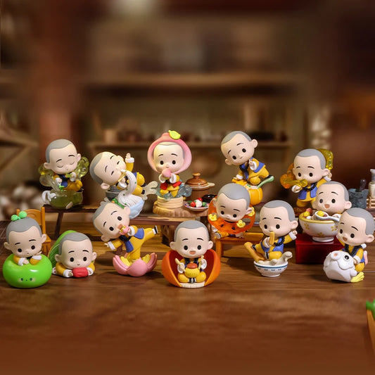 POP MART The Little Monk Yichan Chinese Delicacy Series Blind Box Collectible Cute Action Kawaii Toy Figures