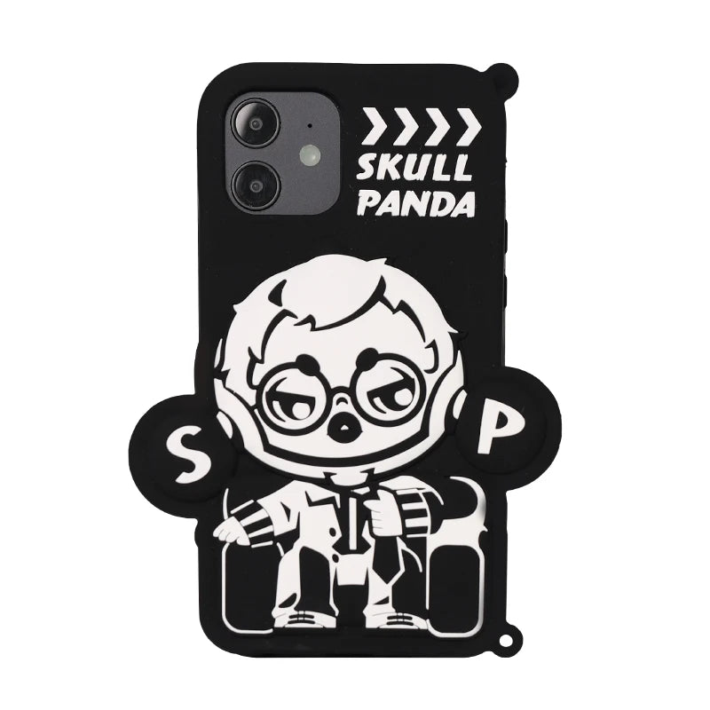 POP MART SKULLPANDA Action Cut Series Phone Case Cool Director for iPhone 12 and 12 Pro 12Pro Max