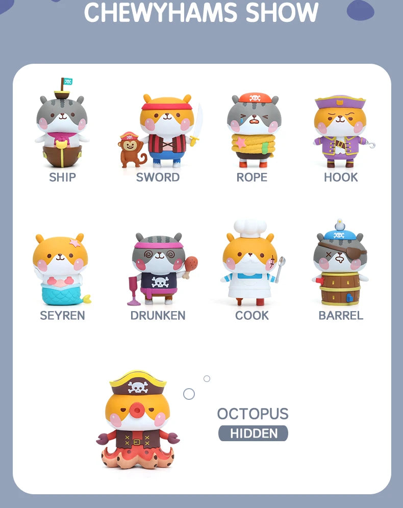 POP MART chewyhams pirate series Toys figure Action Figure Birthday Gift Kid Toy free shipping