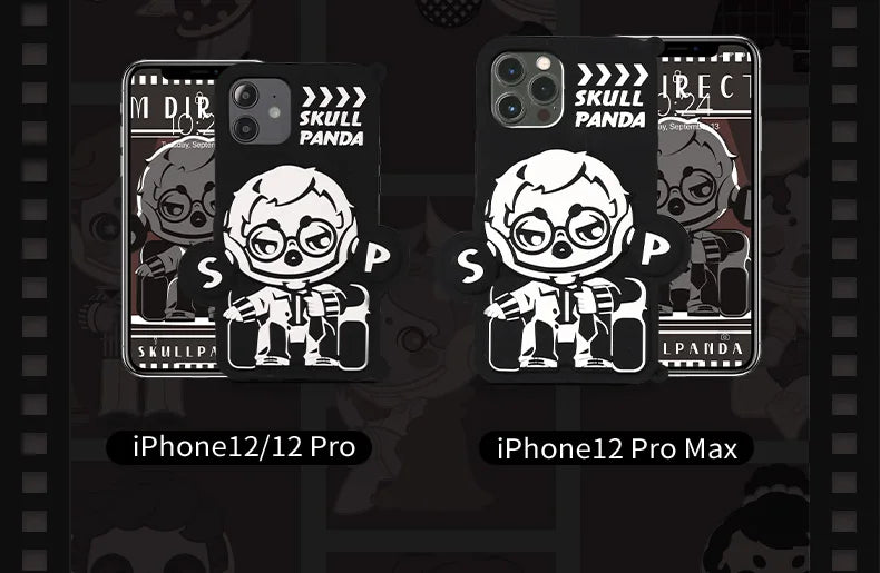 POP MART SKULLPANDA Action Cut Series Phone Case Cool Director for iPhone 12 and 12 Pro 12Pro Max