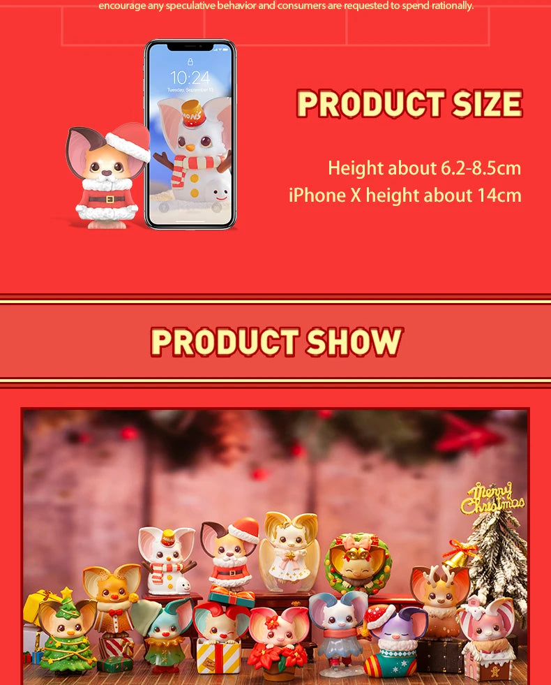 POP MAR Yoki Christmas Series Series Mystery Box 1PC/12PCS Blind Box Action Figure Cute Toy