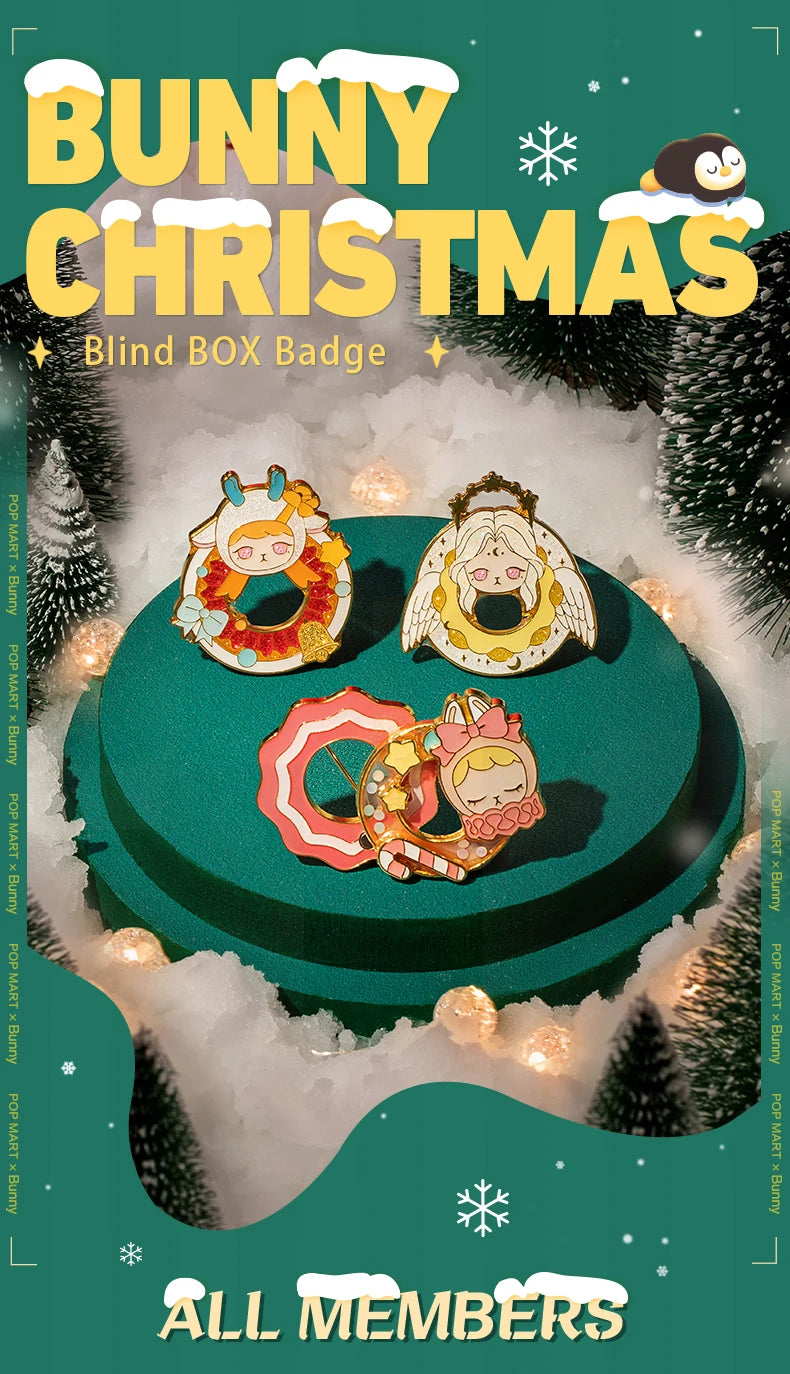 POP MART BUNNY Bunny Christmas Series Blind Box Badge 1PC/9PC Gift for Christmas