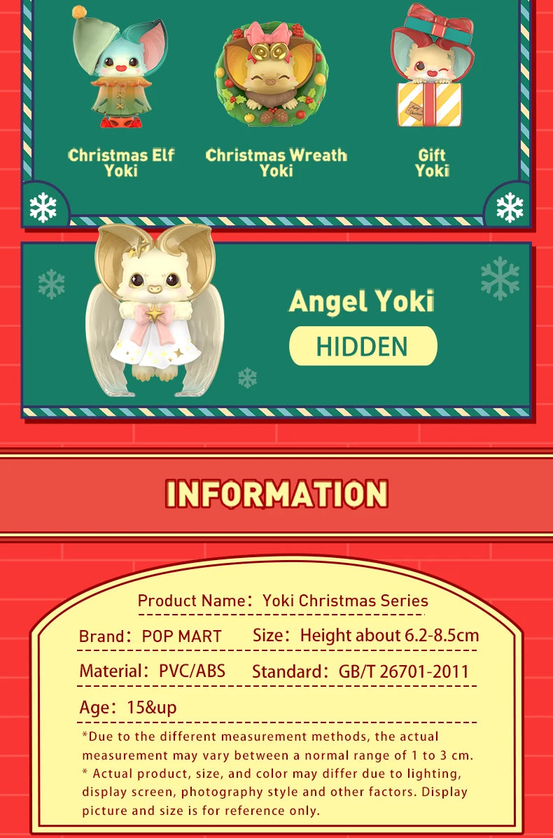 POP MAR Yoki Christmas Series Series Mystery Box 1PC/12PCS Blind Box Action Figure Cute Toy