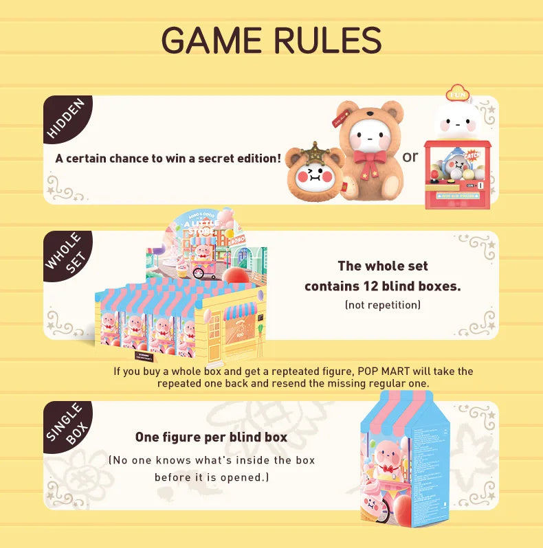 POP MART BOBO & COCO A Little Store Series Blind Box 1PC/12PC Toys Figure Action Birthday Gift Kid Toy Mystery Box