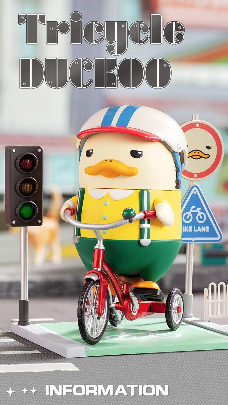 POP MART DUCKOO TRICYCLE Figure Collectible Cute Action Kawaii Gift Kid Plastic Toys Figure Free Shipping