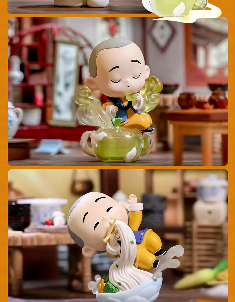 POP MART The Little Monk Yichan Chinese Delicacy Series Blind Box Collectible Cute Action Kawaii Toy Figures