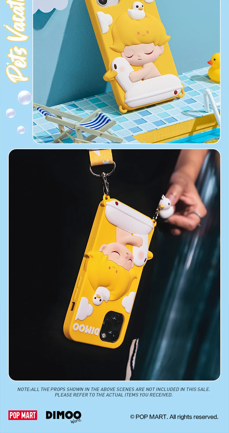 POP MART DIMOO Pets Vacation Series-phone case for iphone12,iphone12pro,iphone12pro max, iphone13,iphone13 pro,iphone13 pro max