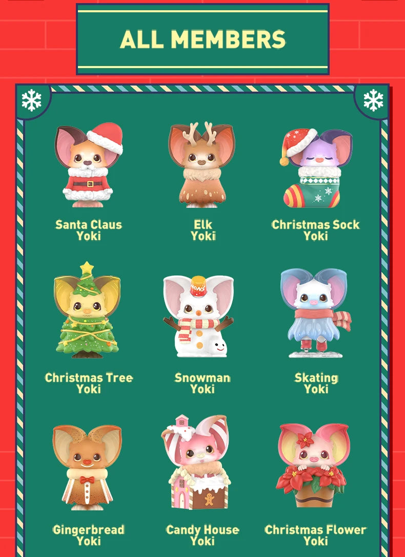 POP MAR Yoki Christmas Series Series Mystery Box 1PC/12PCS Blind Box Action Figure Cute Toy