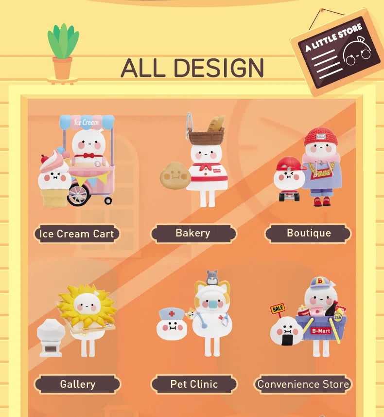 POP MART BOBO & COCO A Little Store Series Blind Box 1PC/12PC Toys Figure Action Birthday Gift Kid Toy Mystery Box