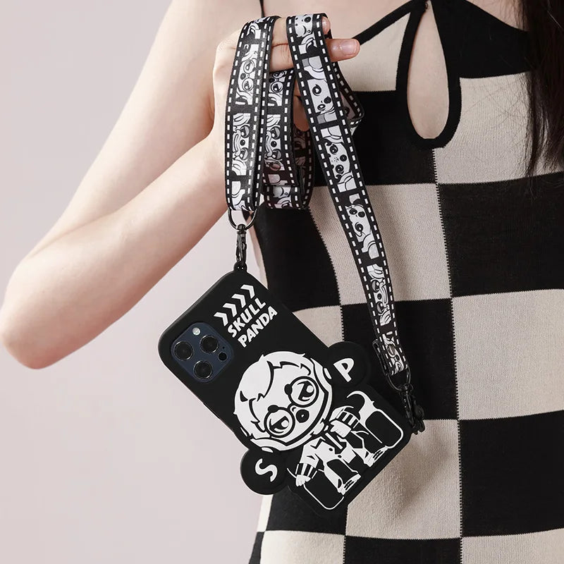 POP MART SKULLPANDA Action Cut Series Phone Case Cool Director for iPhone 12 and 12 Pro 12Pro Max