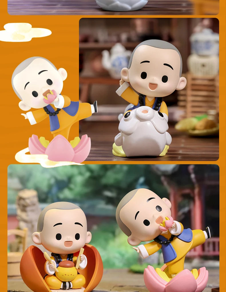 POP MART The Little Monk Yichan Chinese Delicacy Series Blind Box Collectible Cute Action Kawaii Toy Figures