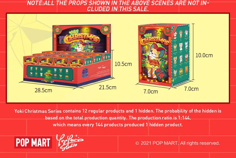 POP MAR Yoki Christmas Series Series Mystery Box 1PC/12PCS Blind Box Action Figure Cute Toy