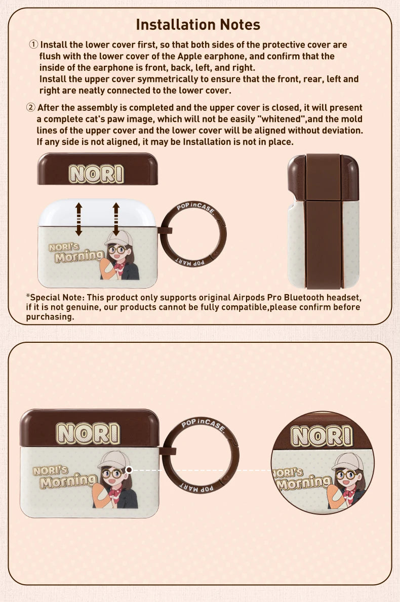 POP MART NORI's Morning Series For iPhone AirPods Pro Beautiful Cute Earphone Case