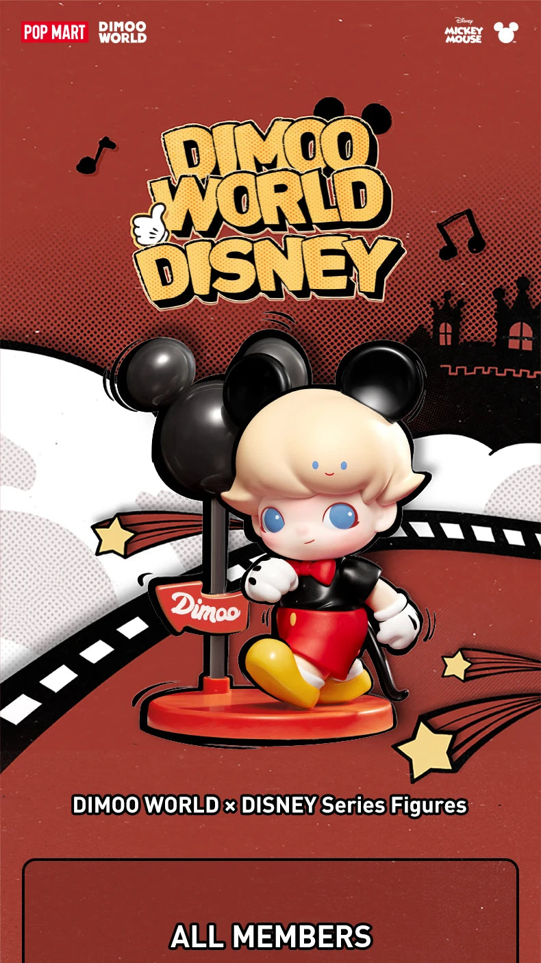 POP MART DIMOO WORLD × DISNEY Series Figures Blind Box 1PC/12PCS Mystery Box