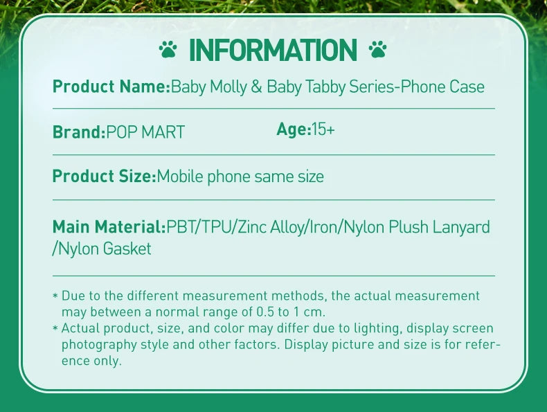 POP MART Baby Molly & Baby Tabby Series-Phone Case For iPhone 16 Pro / 16 Pro Max