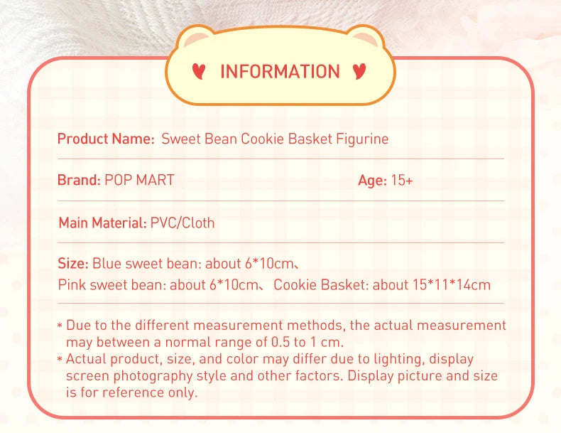 POP MART Sweet Bean Cookie Basket Figurine Set Action Figure Cute Toy