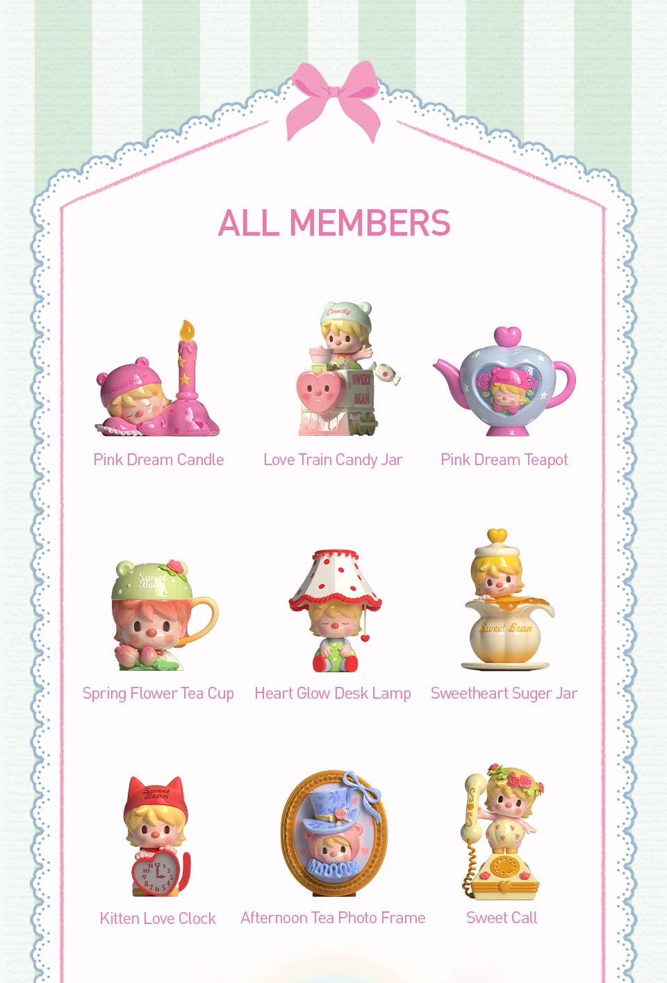 POP MART Sweet Bean Afternoon Tea Series Mystery Box 1PC/9PCS POPMART Blind Box Anime Action Figure Cute Figurine
