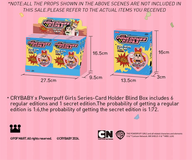 POP MART CRYBABY x Powerpuff Girls Series - Card Holder Mystery Box 1PC/6PCS Blind Box
