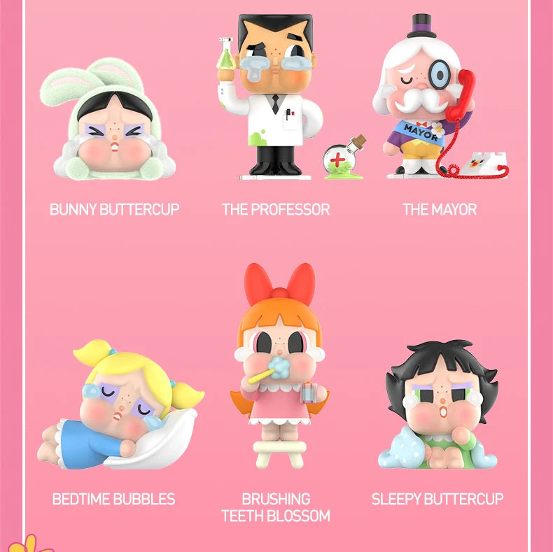 【EU Exclusive】POP MART CRYBABY X Powerpuff Girls Series Mystery Box by Molly 1PC/12PCS POPMART Blind Box Action Figure Cute Toy