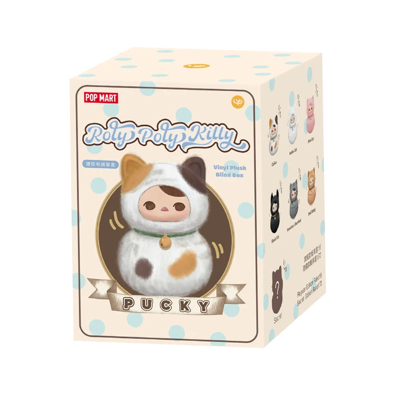 POP MART PUCKY Roly-Poly Kitty Series-Vinyl Plush Blind Box Mystery Box 1PC/6PCS POP MART Blind Box Cute Toy