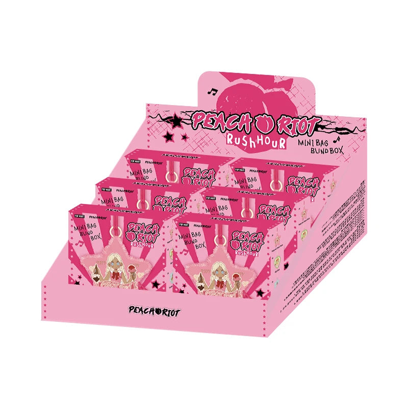 POP MART Peach Riot Rush Hour Series -Mini Bag Blind Box Mystery Box 1PC/6PCS POP MART Blind Box Action Figure Cute Toy