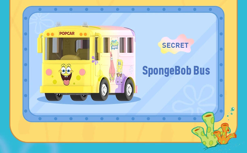 POP MART SpongeBob Sightseeing Car Series Vehicles Mystery Box 1PC/9PCS Blind Box POPMART Car Toy