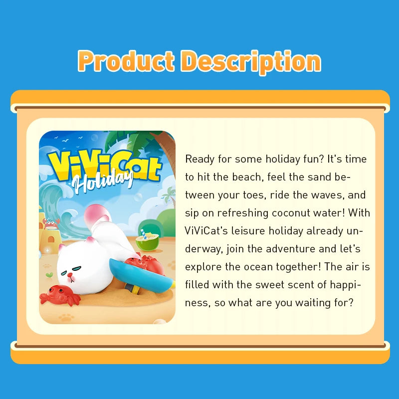POP MART ViViCat Holiday Series Mystery Box 1PC/9PCS Blind Box POPMART Action Figurine Cute Cat Kids Toy