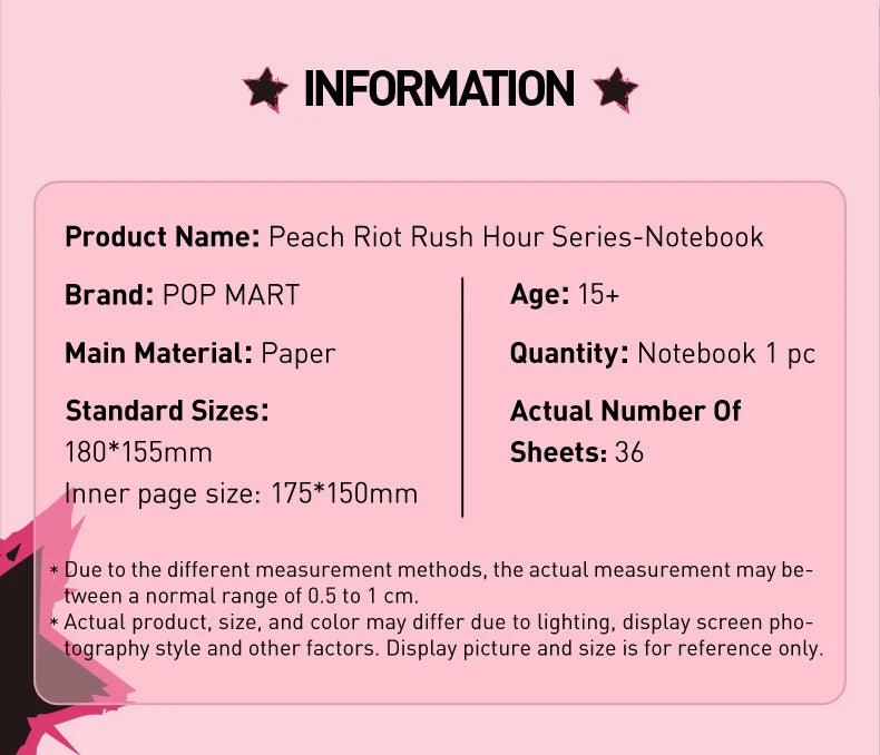 POP MART Peach Riot Rush Hour Series-Notebook