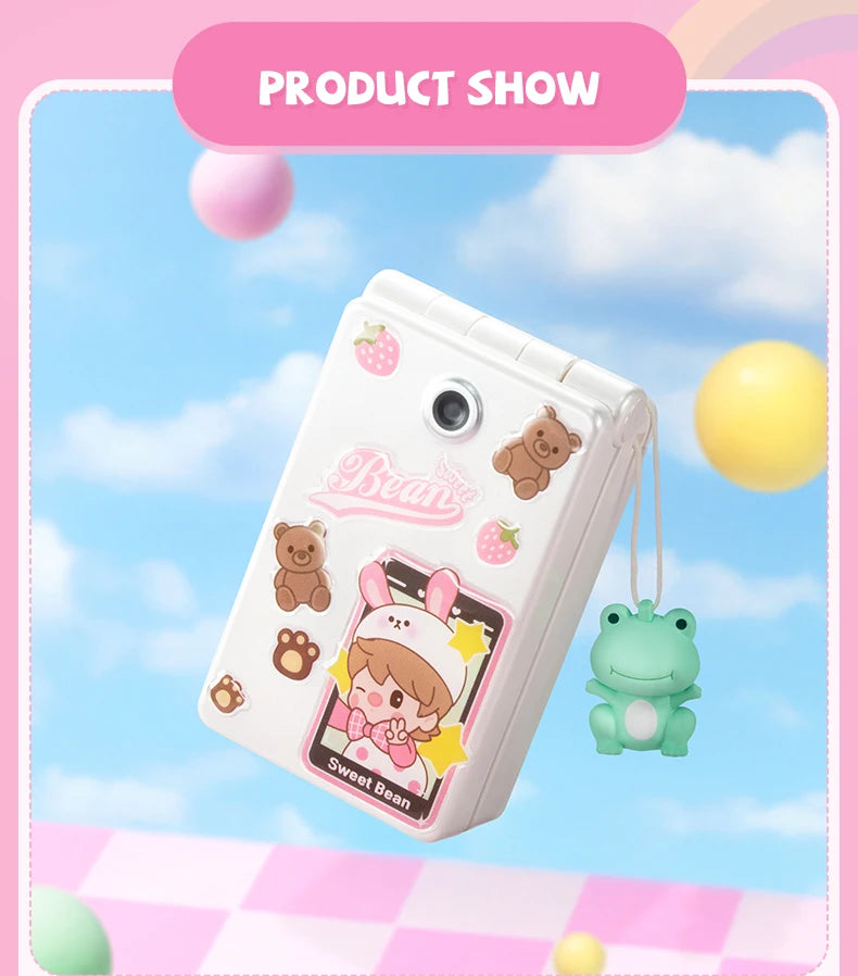 POP MART Sweet Bean Pearl White Flip Phone 100% Figure Cute Toy Action Figurine