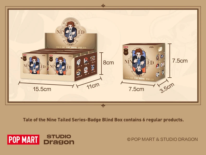 POP MART Tale of the Nine Tailed Series- Badge Blind Box 1PC/6PCS POPMART Pin Mystery Box