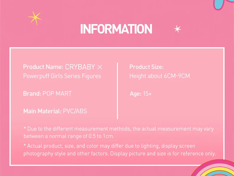 【EU Exclusive】POP MART CRYBABY X Powerpuff Girls Series Mystery Box by Molly 1PC/12PCS POPMART Blind Box Action Figure Cute Toy