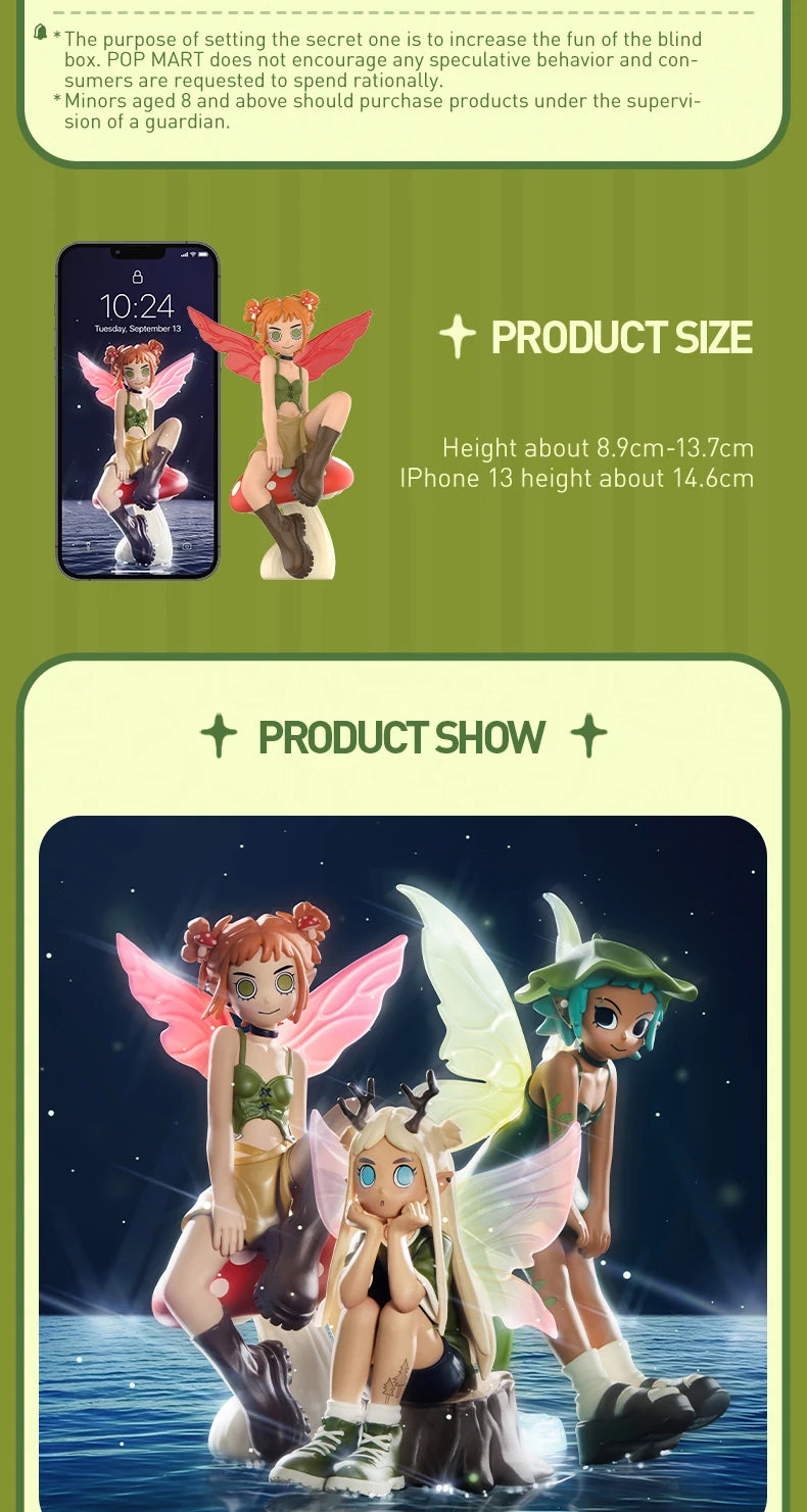 POP MART Peach Riot Punk Fairy Series Mystery Box 1PC/12PCS POPMART Blind Box Action Figure Cute Toy