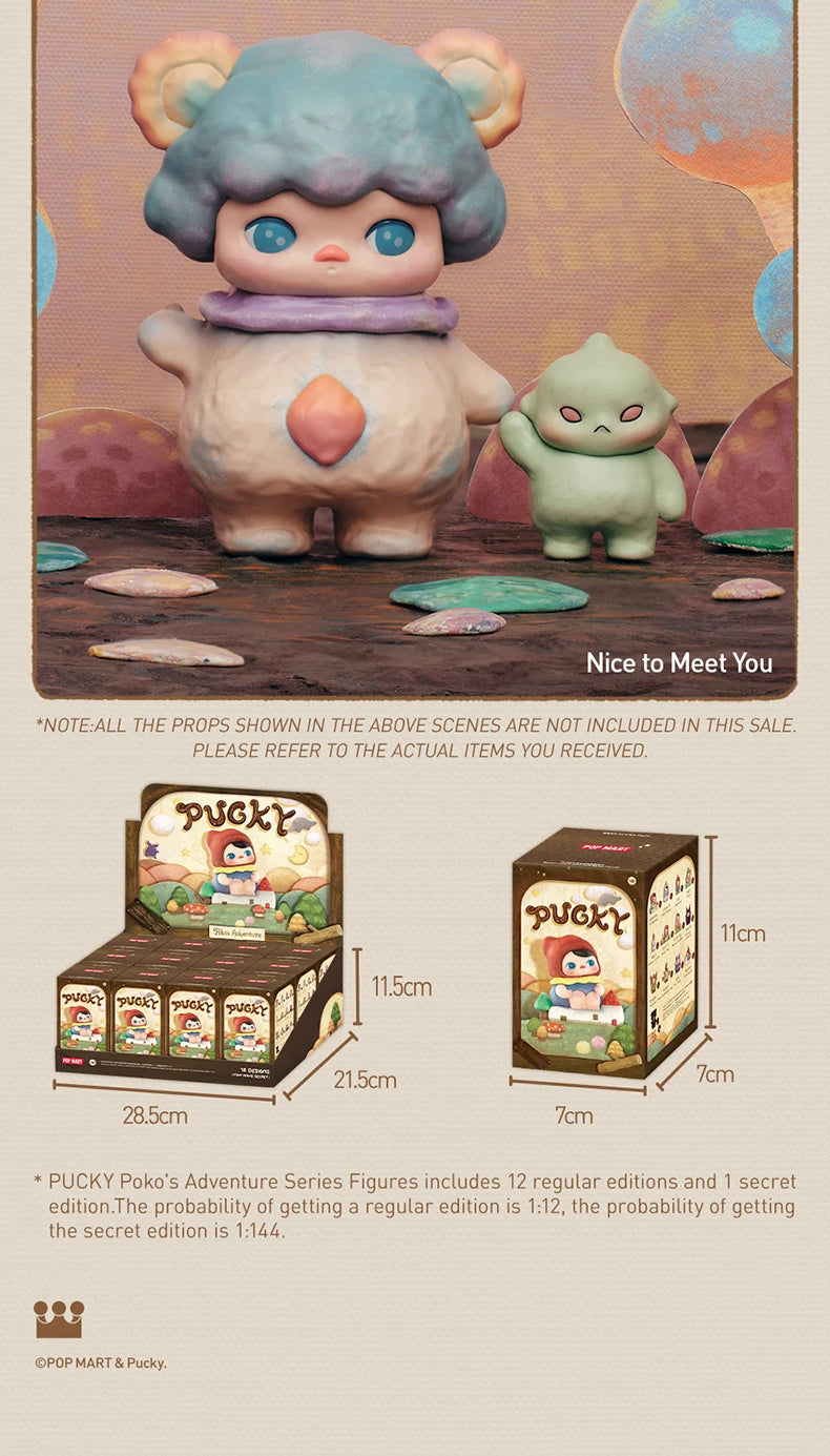 POP MART PUCKY Poko's Adventure Series Figures 1PC/12PCS Blind Box POPMART