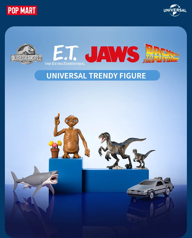 POP MART Universal Trendy Figurine Back to the Future ET Jaws Jurassic World POPMART Cute Toy Birthday Gift