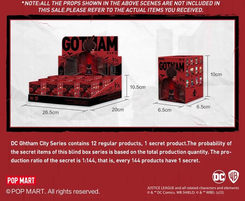 POP MART DC Gotham City Series Mystery Box 1PC/12PCS Blind Box POPMART Action Figure BATMAN HARLY QUINN JOKER JUSTICE LEAGUE