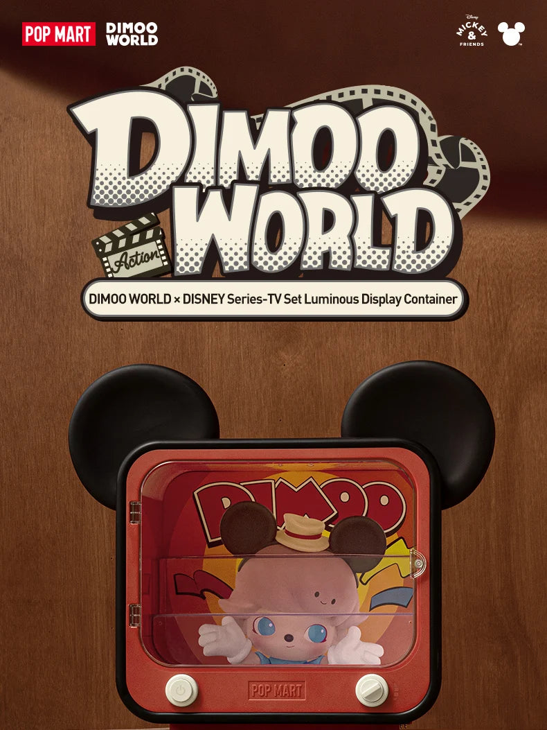 POP MART DIMOO WORLD × DISNEY Series-TV Set Luminous Display Container