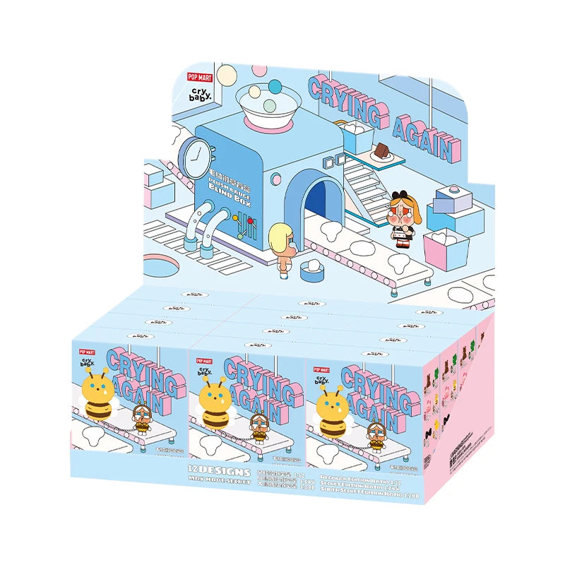 POP MART CRYBABY Crying Again Series - Plush Badge Blind Box 1PC/12PCS POPMART Bind Box