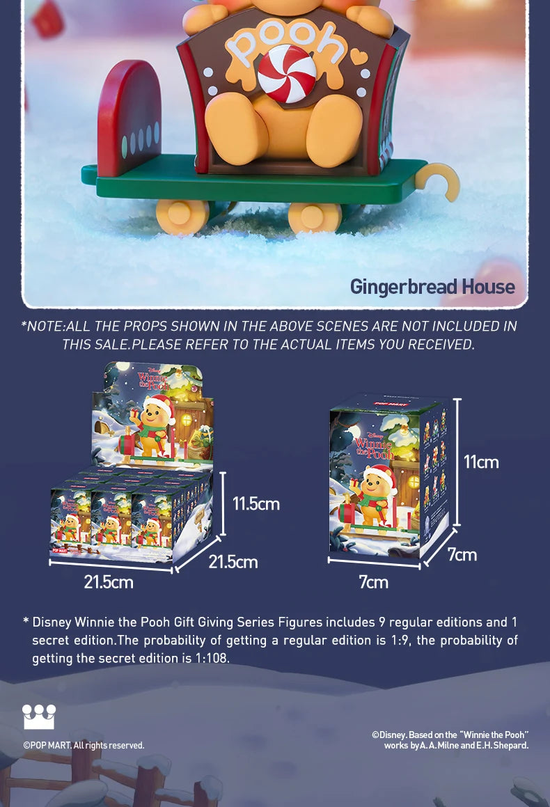 POP MART Disney Winnie the Pooh Gift Giving Series Figures Mystery Box 1PC/9PCS POPMART Blind Box