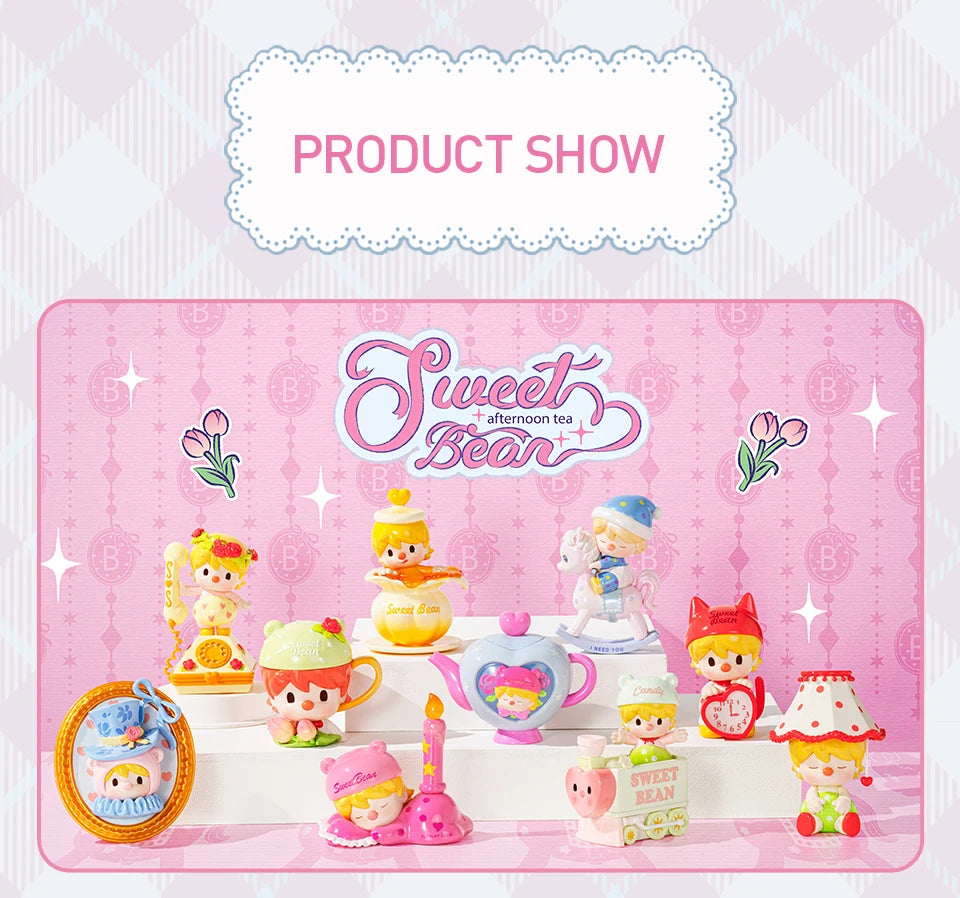 POP MART Sweet Bean Afternoon Tea Series Mystery Box 1PC/9PCS POPMART Blind Box Anime Action Figure Cute Figurine