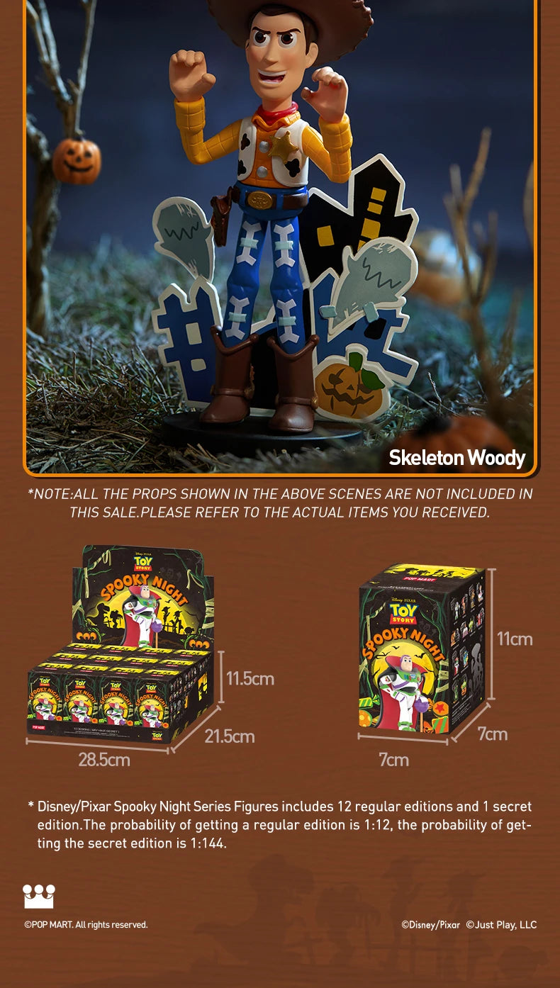 POP MART Pixar Spooky Night Series Figures Mystery Box 1PC/12PCS POPMART Blind Box Figure