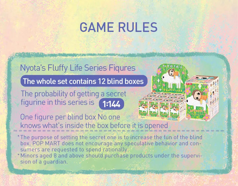 POP MART Nyota's Fluffy Life Series Mystery Box 1PC/12PCS POPMART Blind Box Action Figure Cute Toy Birthday Gift