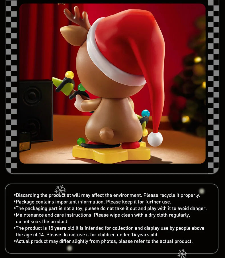 POP MART Sweet Bean Rock Reindeer Figure 100% Figurine Cute Toy Action Figure