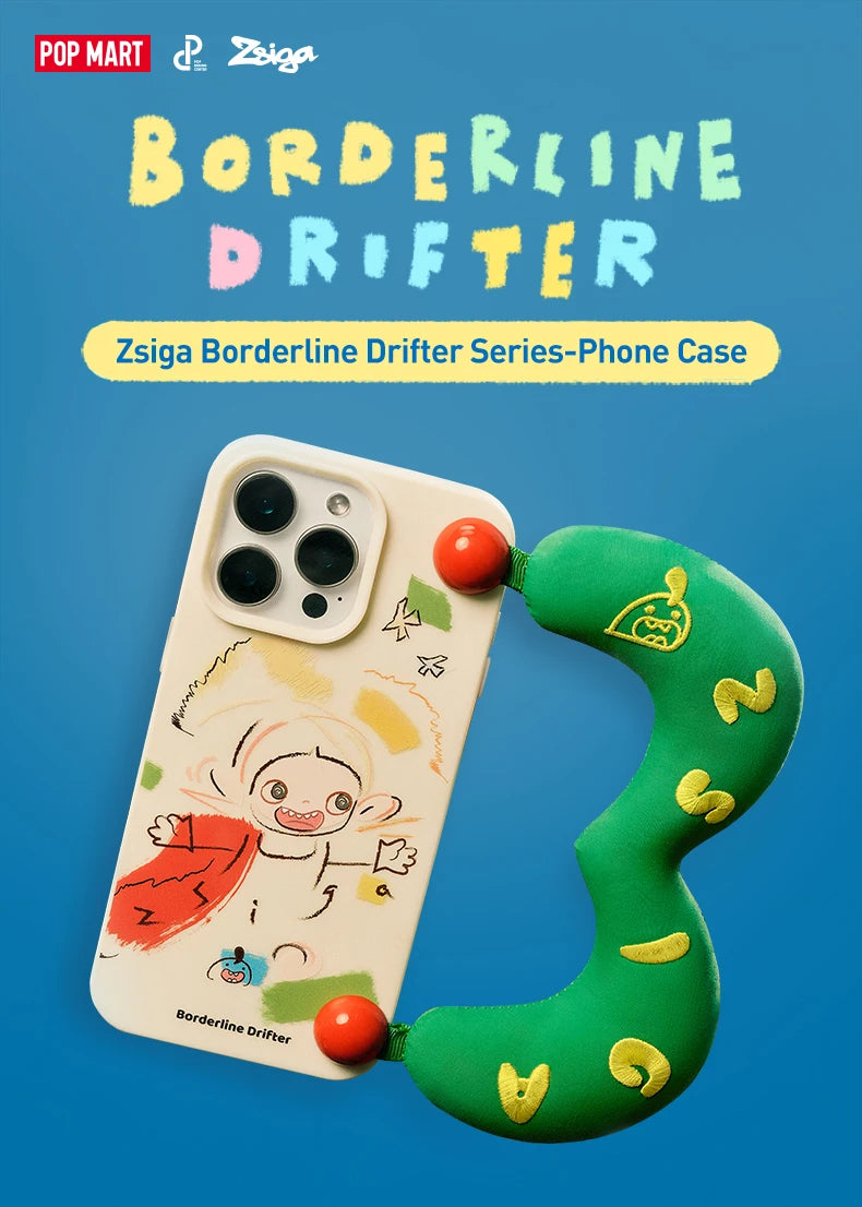 POP MART Zsiga Borderline Drifter Series-Phone Case for iPhone 15 Pro Max / 15 Pro/16 Pro Max