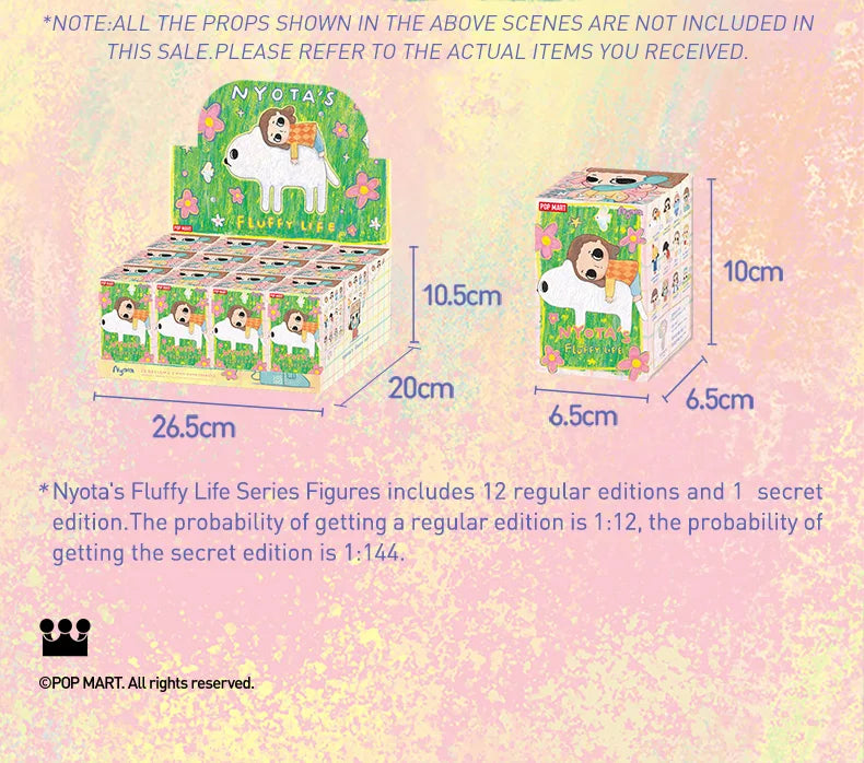 POP MART Nyota's Fluffy Life Series Mystery Box 1PC/12PCS POPMART Blind Box Action Figure Cute Toy Birthday Gift