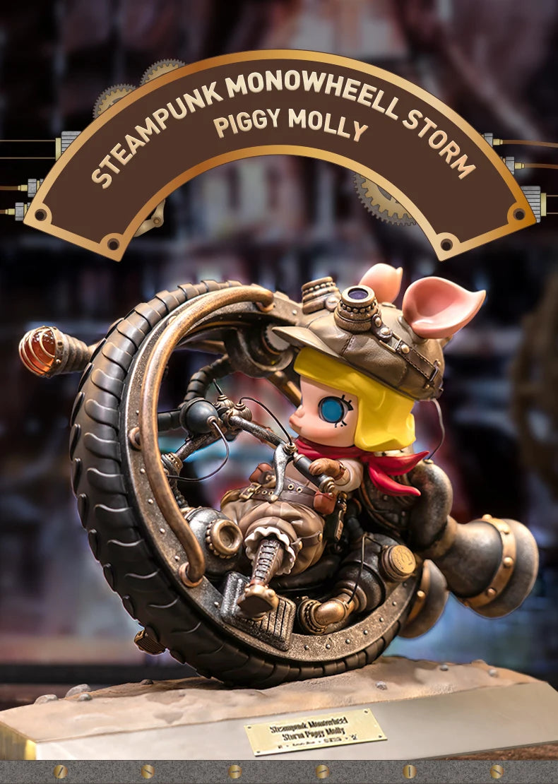 POP MART STEAMPUNK MONOWHEELL STORM PIGGY MOLLY Limited Edition Limited to 1PC per User ID